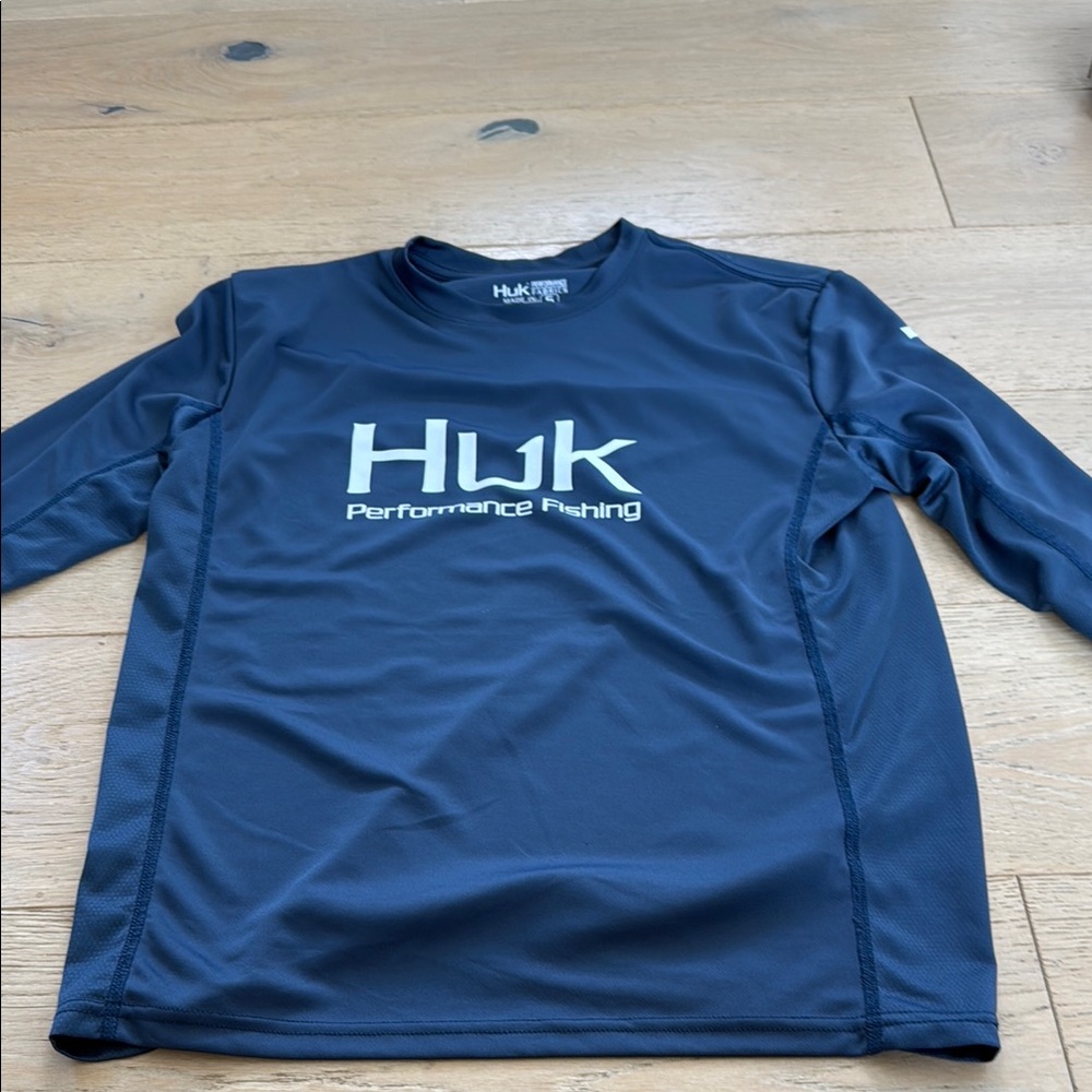 Huk Navy Blue Performance Fishing Shirt